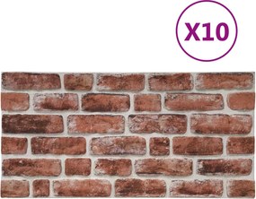 vidaXL Πάνελ τοίχου 10 pcs Σκούρο Καφέ και Λευκό 100 x 50 cm Αφρός EPS