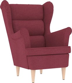 vidaXL Μπερζέρα Μπορντό Υφασμάτινη με Υποπόδιο