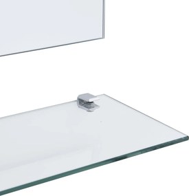 vidaXL Καθρέφτης Τοίχου Ασημί 100 x 60 εκ. με 5 Ράφια