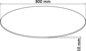 vidaXL Επιφάνεια Τραπεζιού Στρογγυλή 800 χιλ. από Ψημένο Γυαλί