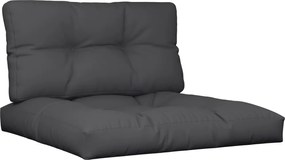 vidaXL Μαξιλάρια Παλέτας 2 τεμ. Μαύρα Υφασμάτινα