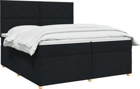 vidaXL Κρεβάτι box spring με στρώμα Μαύρο 200 x 200 cm Ύφασμα