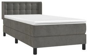 ΚΡΕΒΑΤΙ BOXSPRING ΜΕ ΣΤΡΩΜΑ ΣΚΟΥΡΟ ΓΚΡΙ 90X190 ΕΚ. ΒΕΛΟΥΔΙΝΟ 3131172