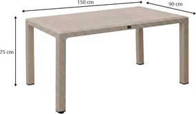 Τραπέζι πολυπροπυλενίου Kalan Megapap χρώμα cappuccino 150x90x75εκ.