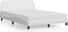 vidaXL Πλαίσιο Κρεβατιού Dover Λευκό 140x200 εκ. Συνθετικό Δέρμα