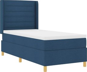vidaXL Κρεβάτι με ελατήρια με στρώμα Μπλε 80 x 200 cm ύφασμα