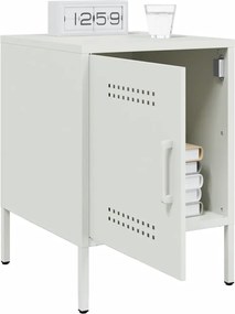 vidaXL Κομοδίνο Λευκό 36x39x50,5 εκ. από Χάλυβα