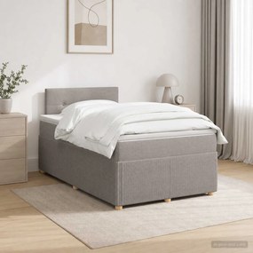 vidaXL Κρεβάτι box spring με στρώμα Taupe 120 x 190 cm Ύφασμα
