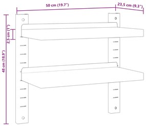 ΡΑΦΙ ΤΟΙΧΟΥ 2 ΕΠΙΠ. ΑΣΗΜΙ 50X23,5X60 ΕΚ. ΑΝΟΞΕΙΔΩΤΟ ΑΤΣΑΛΙ 30317