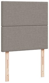 VidaXL Οθωμανικό κρεβάτι με στρώμα & LEDs Taupe 90x200 cm ύφασμα