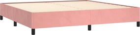 vidaXL Κρεβάτι Boxspring με Στρώμα Ροζ 200x200 εκ. Βελούδινο