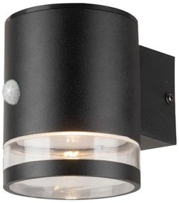 Ηλιακό Επιτοίχιο Φωτιστικό Κήπου LED 1W IP44 Στρογγυλό με Αισθητήρα Μικροκυμάτων Θερμό Λευκό Μαύρο 10399 VTAC-10399-Μαύρο 10399