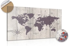 Εικόνα σε καφέ φελλό χάρτη σε ξύλινο φόντο - 90x60  wooden