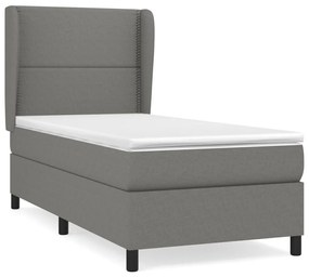 ΚΡΕΒΑΤΙ BOXSPRING ΜΕ ΣΤΡΩΜΑ ΣΚΟΥΡΟ ΓΚΡΙ 90X200 ΕΚ. ΥΦΑΣΜΑΤΙΝΟ 3127854