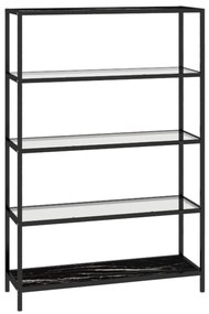vidaXL Ράφι Μαύρο και Διαφανές Μάρμαρο 100 x 36 x 168 εκ. Ψημένο Γυαλί