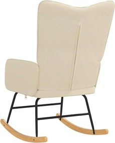 vidaXL Κουνιστή Πολυθρόνα Κρεμ Υφασμάτινη