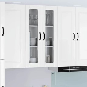 vidaXL Ραφιέρα τοίχου LUCCA Γυαλιστερό Λευκό 60 x 31 x 100 εκ.