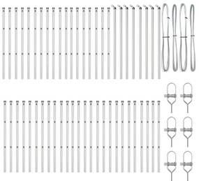 vidaXL Στύλος Περιφράξεων 52 pcs Ασημί 3.2 x 3.2 x 80 εκ Ατσάλι