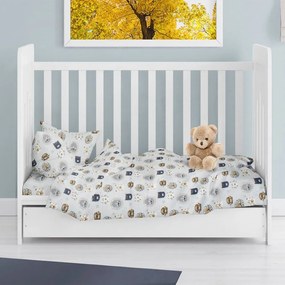 Πάπλωμα Βρεφικό Big Cats 28 Sky Blue DimCol 120x160cm 100% Βαμβακερή Φανέλα