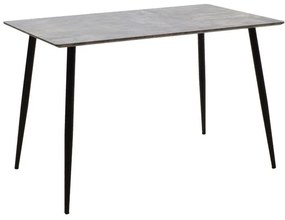 Dining table Cuba MDF color grey cement-black 120x80x76εκ 120x80x75 εκ.