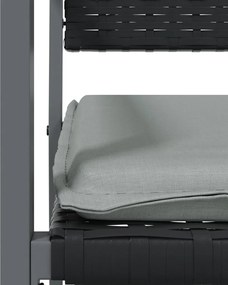 vidaXL Σετ Τραπεζαρίας Κήπου 7 τεμ. Συνθ. Ρατάν / Ατσάλι με Μαξιλάρια