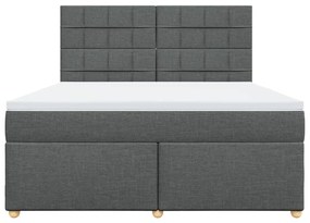 ΚΡΕΒΑΤΙ BOXSPRING ΜΕ ΣΤΡΩΜΑ ΣΚΟΥΡΟ ΓΚΡΙ 180X200 ΕΚ ΥΦΑΣΜΑΤΙΝ 3293660