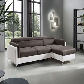 Καναπές-Κρεβάτι Γωνιακός Με Αναστρέψιμη Γωνία Santelmo 248x160x77+21cm White-Dove Grey Capodarte