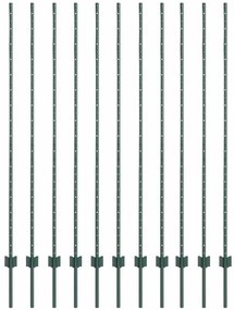 vidaXL Πό posts φράχτη 22 pcs Πράσινο 150 cm Ατσάλι