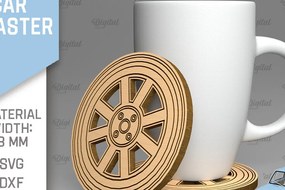 Σετ των 2 Intra απο ξύλο plywood 3mm-4mm πάχος Σουβέρ αυτοκινήτου . Τροχό Coaster Δίασταση 30x20 cm INTRAFABR-89942809