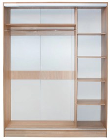 Ντουλάπα Συρόμενη C2437 Δίφυλλη με Καθρέπτη Sonama Oak 180x60x210Υ εκ. 180x60x210 εκ.