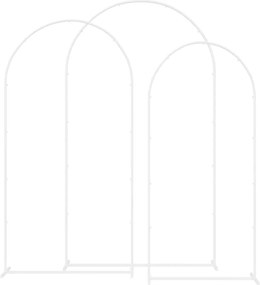 vidaXL Αψίδα Γάμου 3 pcs Λευκός Ατσάλι