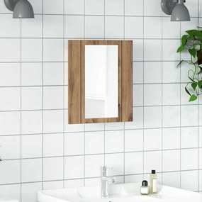 vidaXL Έπιπλο Καθρέφτη Μπάνιου LED Αρτισιανή Δρυς 40x12x45εκ Επεξ.Ξύλο