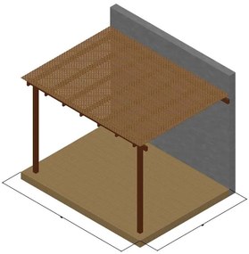 Πέργκολα με καφασωτό Privacy απο τοίχο 400 x 500εκ