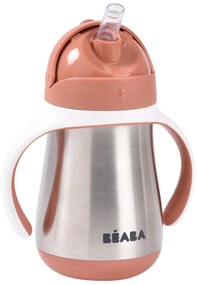 Béaba Μπουκάλι Θερμός Ανοξείδωτο με λαβές 250ml +8μ Terracotta