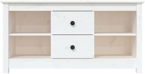 vidaXL Έπιπλο Τηλεόρασης Λευκό 103x36,5x52 εκ. από Μασίφ Ξύλο Πεύκου