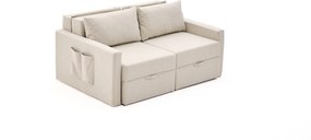 Διθέσιος Καναπές Κρεβάτι Κρέμα SAROS 110x155x72