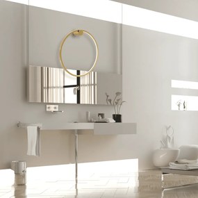 LED Απλίκα Τοίχου Saturno IP44 25W 50cm Χρυσό