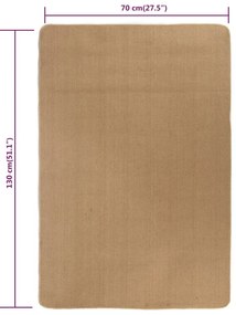 Χαλί Φυσικό Χρώμα 70 x 130 εκ. Γιούτα με Υπόστρωμα από Λάτεξ - Μπεζ