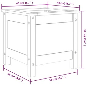 Ζαρντινιέρα Γκρι 40 x 40 x 39 εκ. από Μασίφ Ξύλο Πεύκου - Γκρι