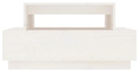 vidaXL Τραπεζάκι Σαλονιού Λευκό 80x55x40,5 εκ από Μασίφ Ξύλο Πεύκου