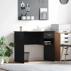vidaXL Γραφείο με ράφι Μαύρη Οξυά 90 x 49 x 75 εκ Επεξεργασμένο ξύλο