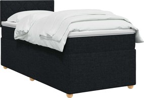 vidaXL Κρεβάτι box spring με στρώμα Μαύρο 100 x 200 cm Ύφασμα