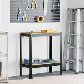 vidaXL Εργαστηριακός πάγκος με ράφι Μαύρο 81 x 41 x 91 εκ.