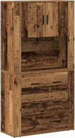 vidaXL Highboard Παλιό ξύλο 80 x 33 x 150 εκ Επεξεργασμένο ξύλο