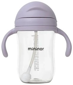 Mininor εκπαιδευτικό ποτηράκι με καλαμάκι Lilac Flower