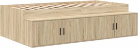 vidaXL Κρεβάτι με αποθηκευτικό χώρο Δρύς Sonoma 75 cm