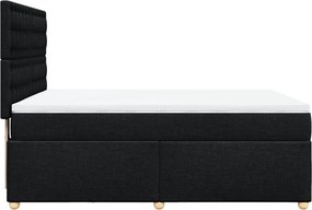 vidaXL Κρεβάτι Boxspring με Στρώμα Μαύρο 140x200 εκ. Υφασμάτινο