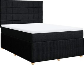 vidaXL Κρεβάτι Boxspring με Στρώμα Μαύρο 160x200 εκ. Υφασμάτινο