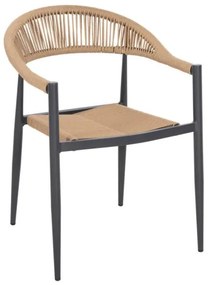 ΠΟΛΥΘΡΟΝΑ ΑΛΟΥΜΙΝΙΟΥ GRET HM5854.02 ΑΝΘΡΑΚΙ PΕ RATTAN ΜΠΕΖ 56x55,5x78Υ εκ.