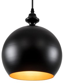 ROCKFORD 01287-B Μοντέρνο Κρεμαστό Φωτιστικό Οροφής Μονόφωτο 1 x E27 Μαύρο Μεταλλικό Καμπάνα Φ24 x Υ27cm